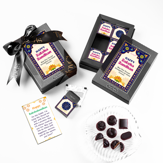 TinyGlads Sweet Celebration Rakhi Chocolate Box  | 6 Handcrafted Truffles