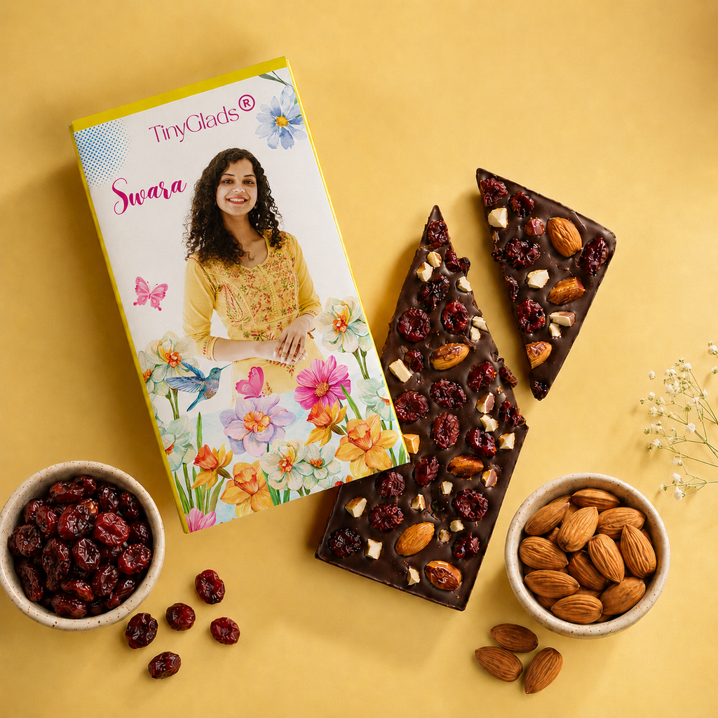 TinyGlads Personalized Women's Day Photo Chocolate Bar | Custom Name & Photo | 80g