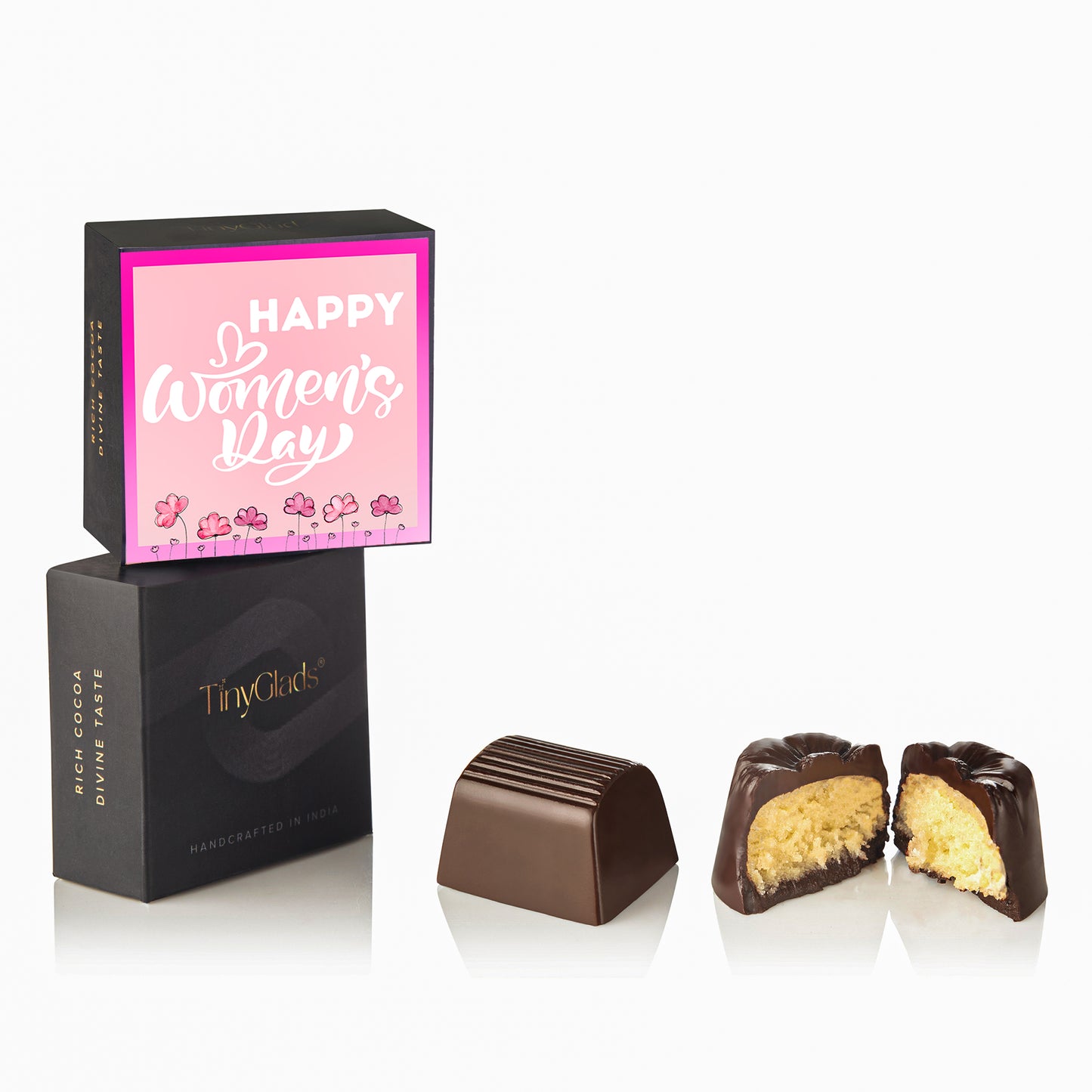 TinyGlads Women's Day Premium Chocolate Gift Box | 12 Assorted Center-Filled Truffles