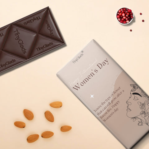 TinyGlads International Women's Day Almond & Cranberry Chocolate Bar | 80g