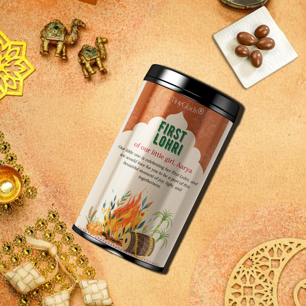 TinyGlads First Lohri Chocolate Truffle Jar | 12 Assorted Chocolate