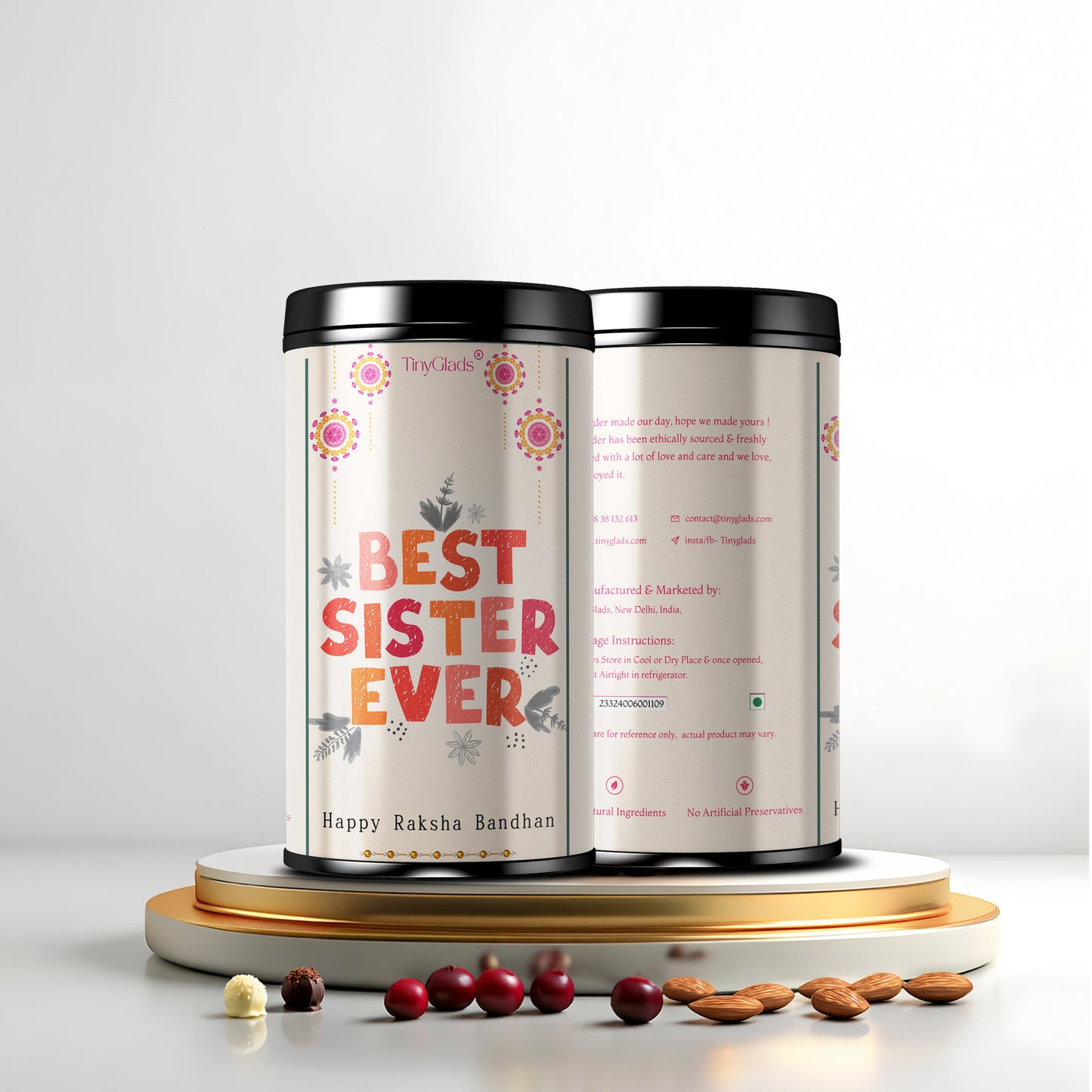 TinyGlads Best Sister Ever Chocolate Truffle Jar | 12 Gourmet Truffles