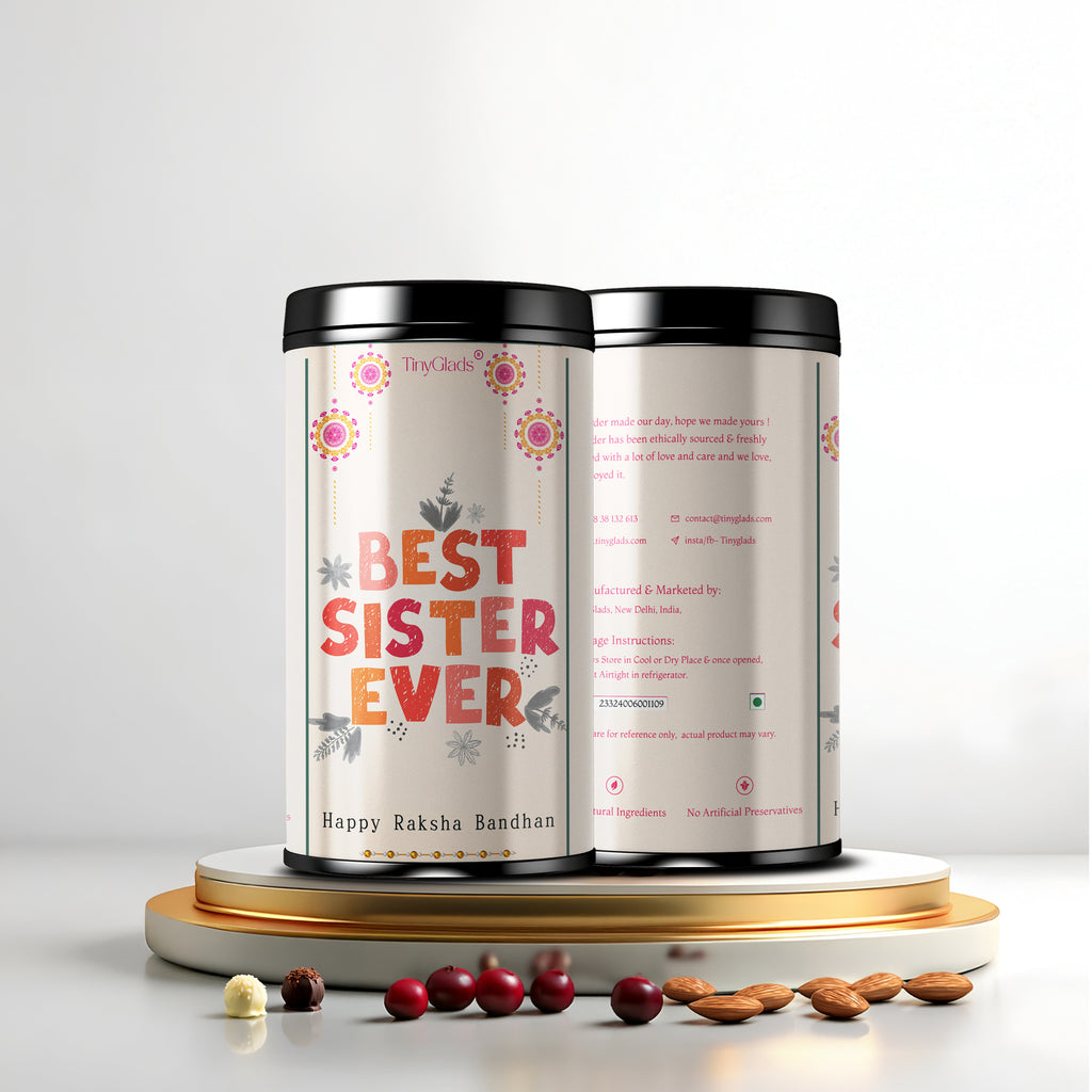 TinyGlads Best Sister Ever Chocolate Truffle Jar | 12 Gourmet Truffles
