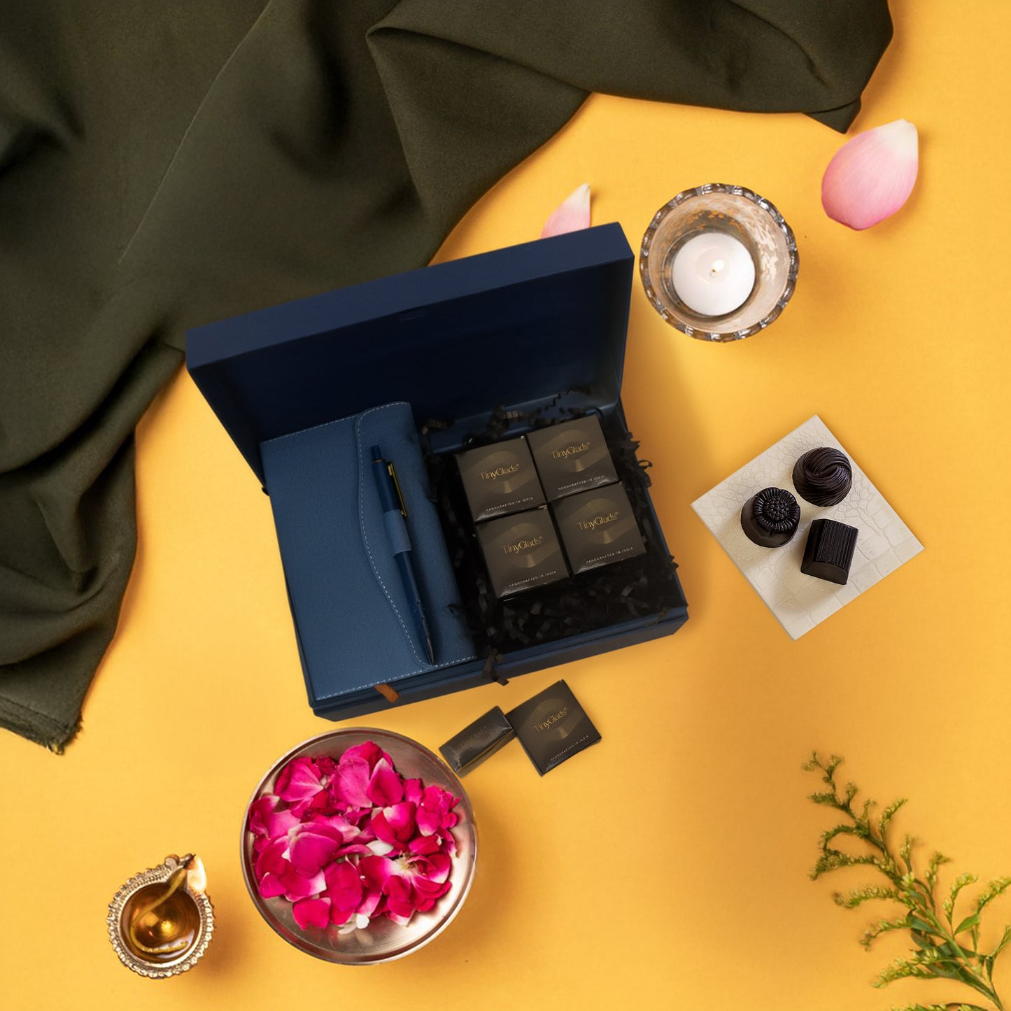 Corporate Gift Box – Premium Diary, Pen & 6 Truffles with Logo Branding