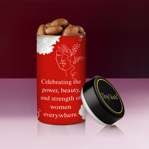 TinyGlads Women's Day Chocolate Gift Box | 1 Gourmet Chocolate Jar & 6 Assorted Truffles