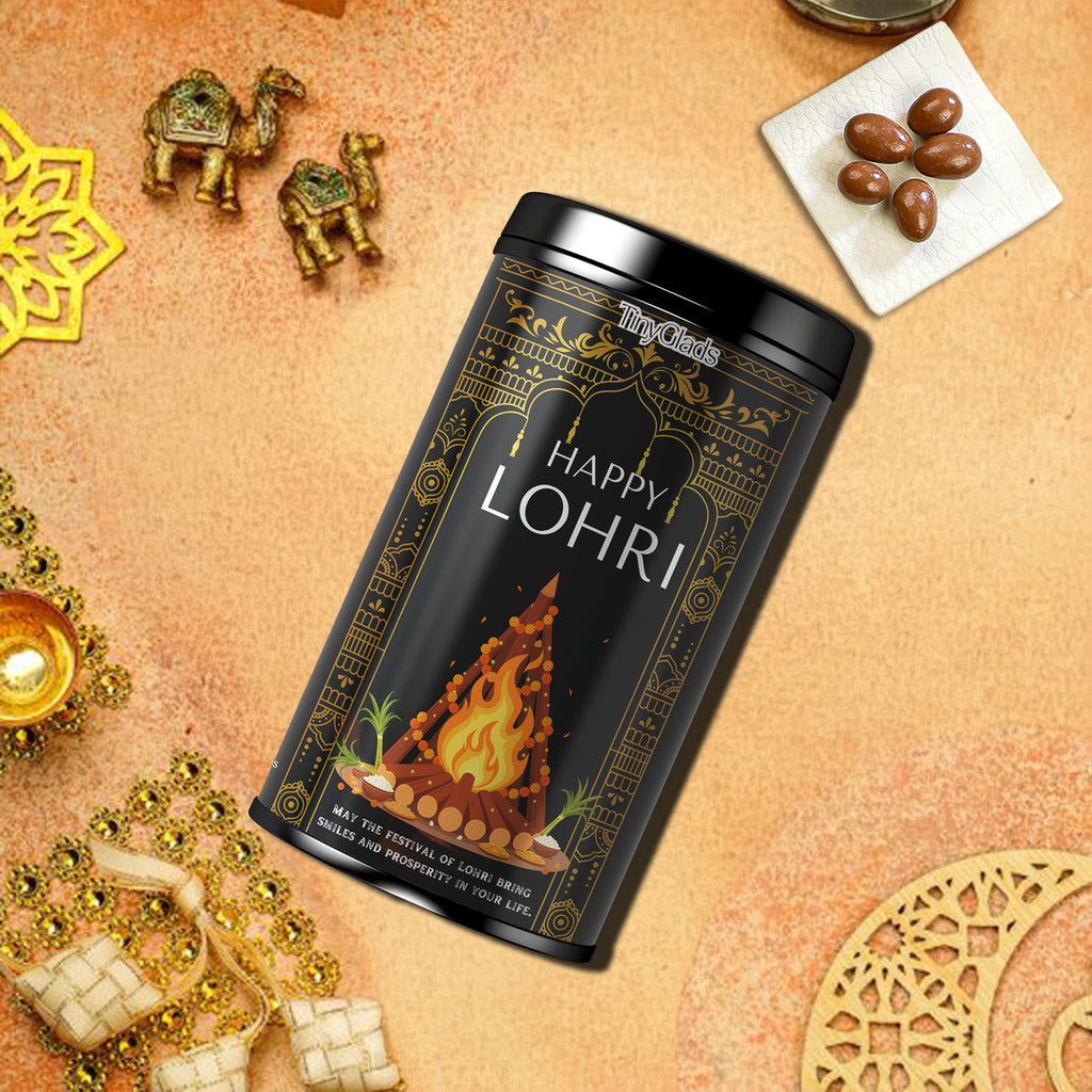TinyGlads Elegant Lohri Chocolate Truffle Jar | 12 Assorted Truffles