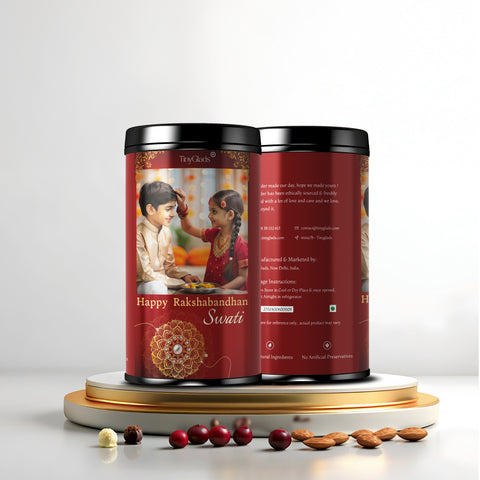 TinyGlads Rakhi Memories Personalized Chocolate Truffle Jar | 12 Truffles