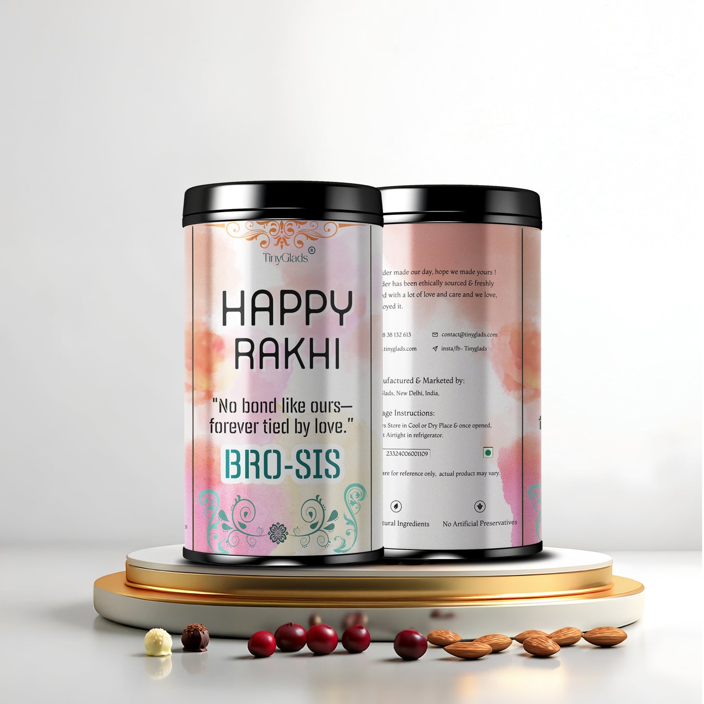 TinyGlads Bro-Sis Celebration Chocolate Truffle Jar | 12 Gourmet Truffles