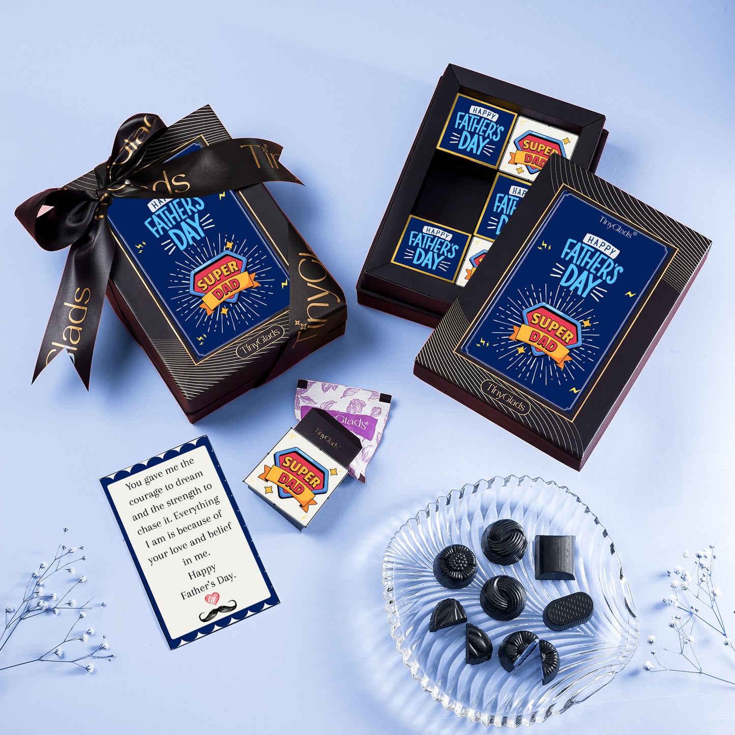 TinyGlads Super Dad Father’s Day Chocolate Gift Box – 6 Pcs Inside