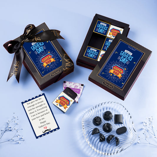 TinyGlads Super Dad Father’s Day Chocolate Gift Box – 6 Pcs Inside