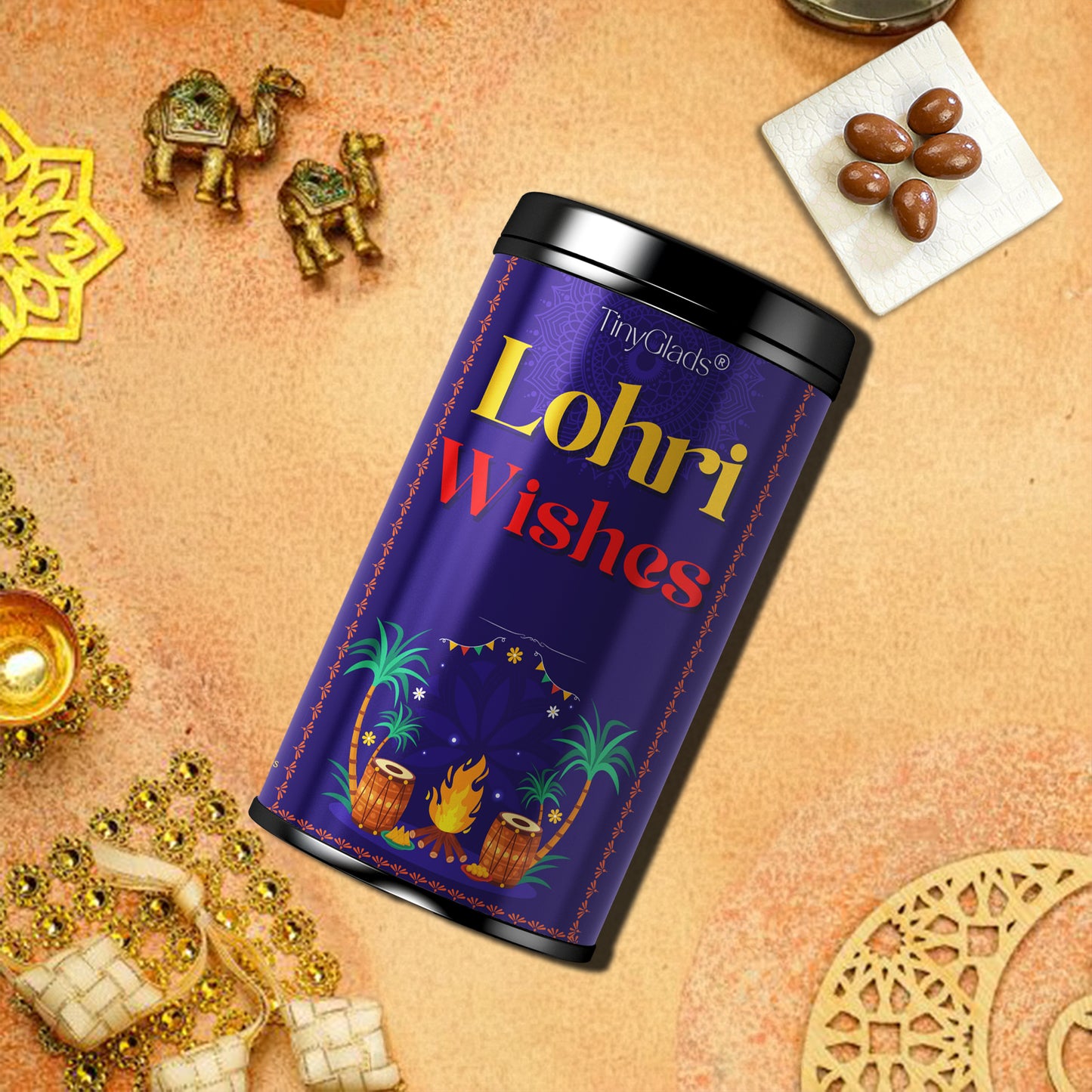TinyGlads Lohri Wishes Chocolate Truffle Jar | 12 Truffles