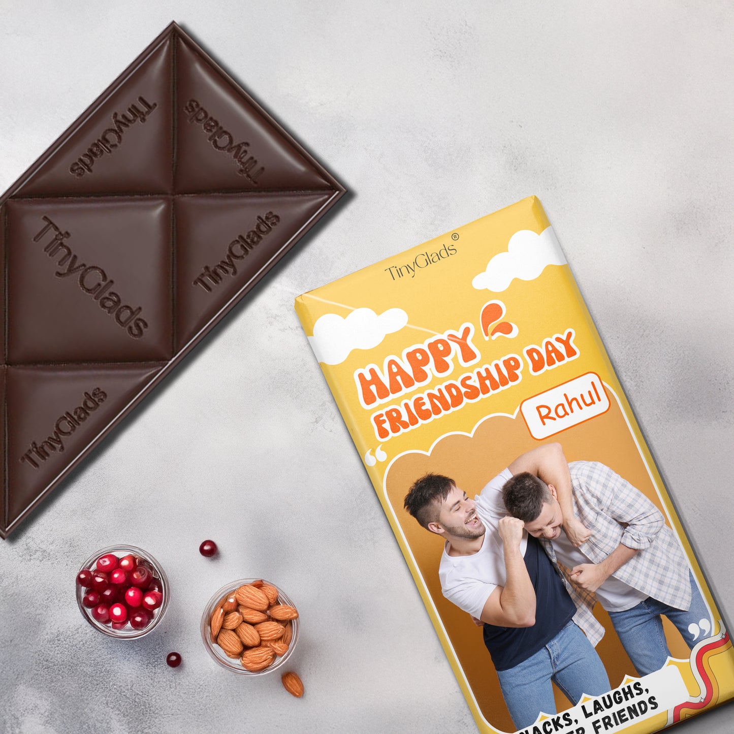 Friendship Day Chocolate Bar with Custom Name & Photo