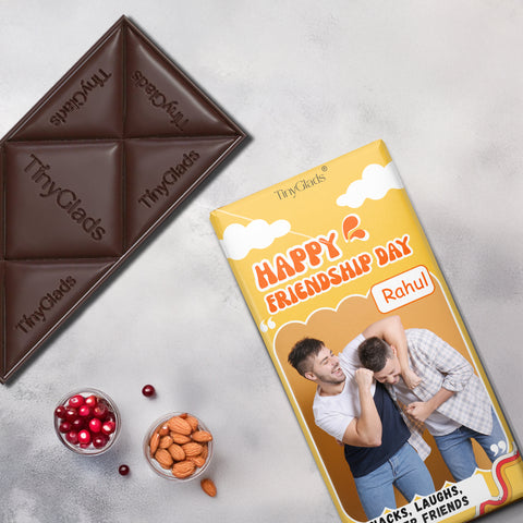 Friendship Day Chocolate Bar with Custom Name & Photo