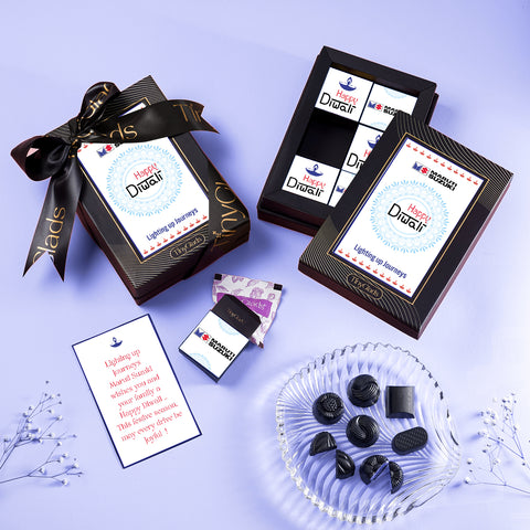 TinyGlads Personalized Diwali Corporate Chocolate Gift Box | 6 Assorted Gourmet Truffles