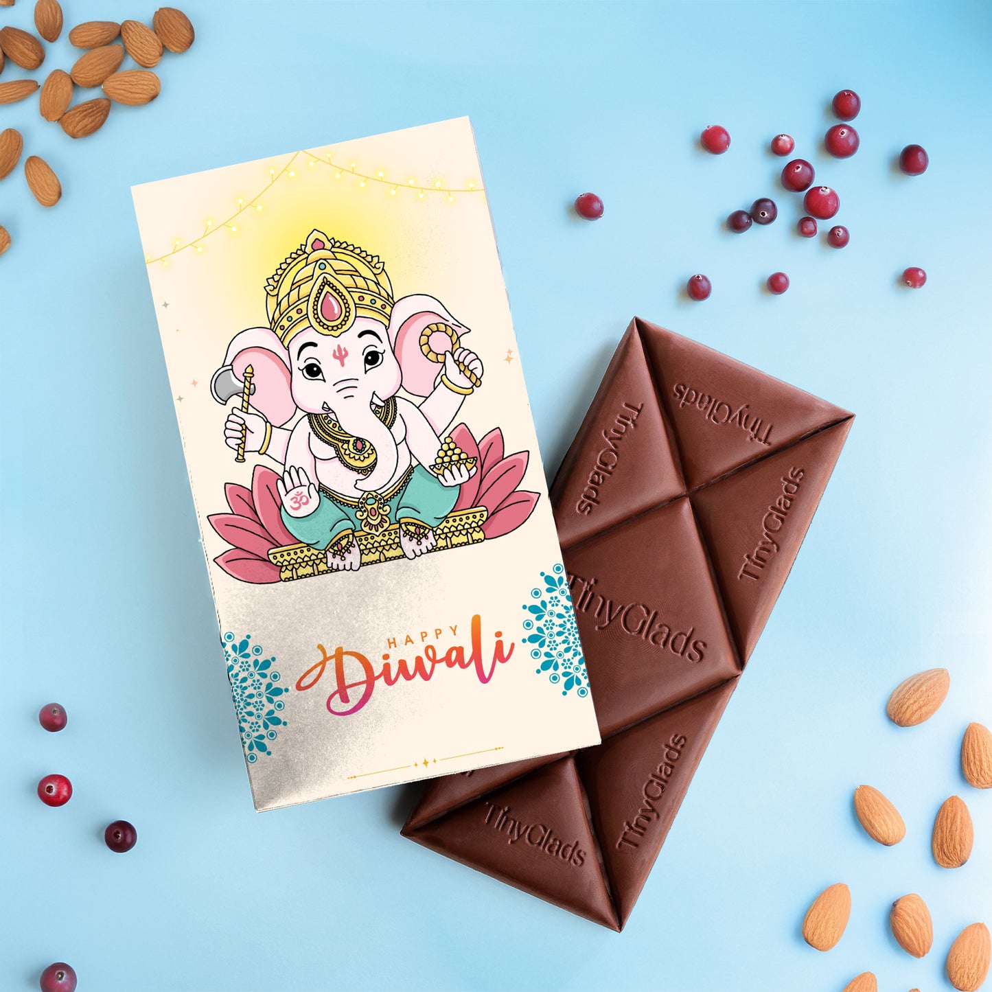 Ganpati Diwali Chocolate Gift Box – 1 Bar & 9 Truffles