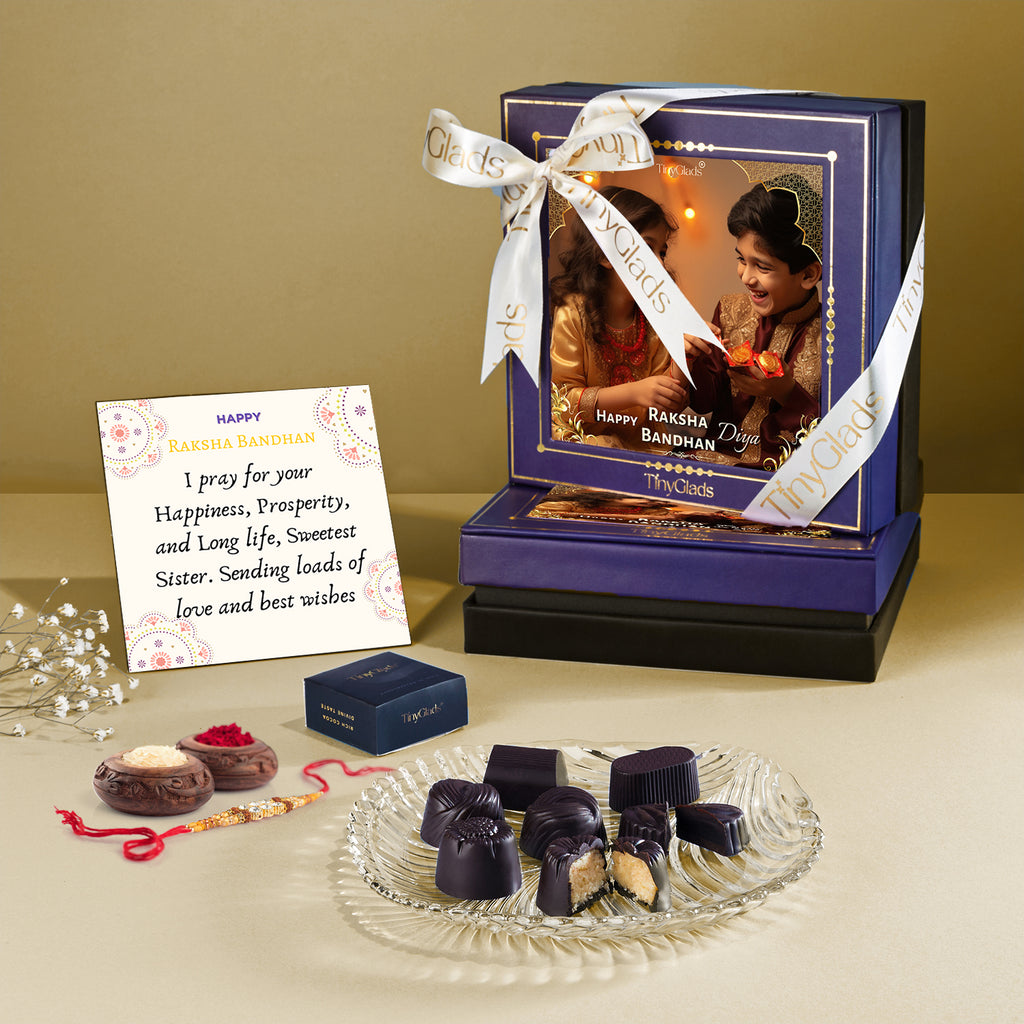Rakhi Signature Box – Personalized Chocolate, Designer Rakhi & Photo Frame