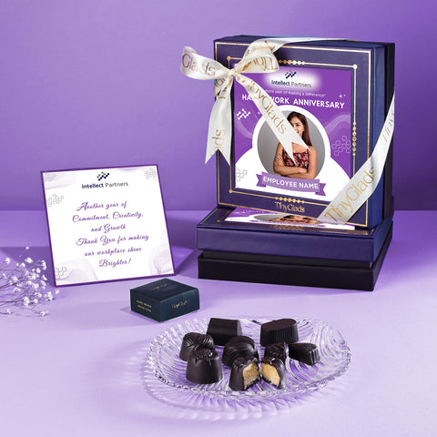 Personalized Employee Work Anniversary Corporate Chocolate Gift Box | 9 Pcs