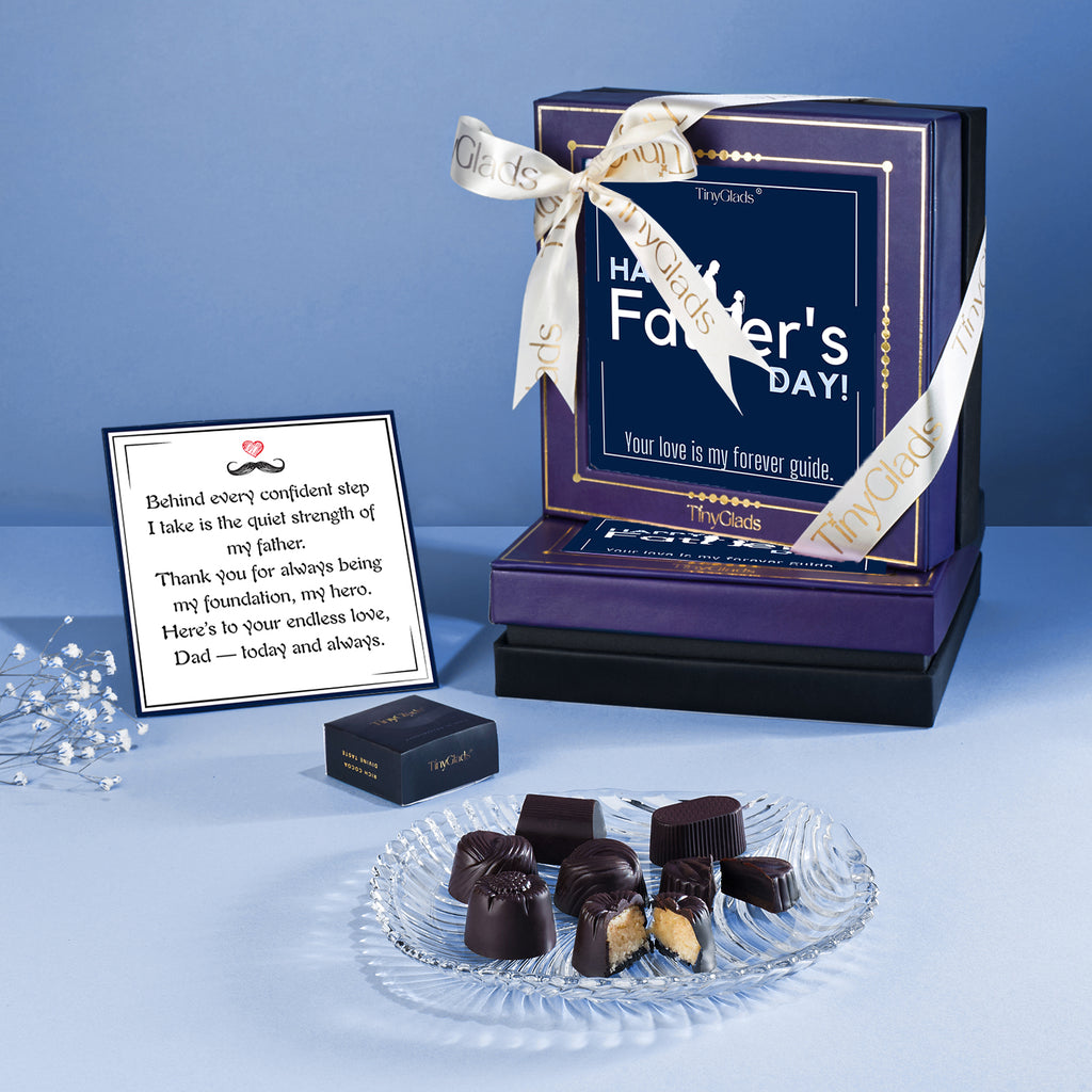 Father’s Day Chocolate Gift Box with Heartfelt Message Card – 9 Pcs Inside