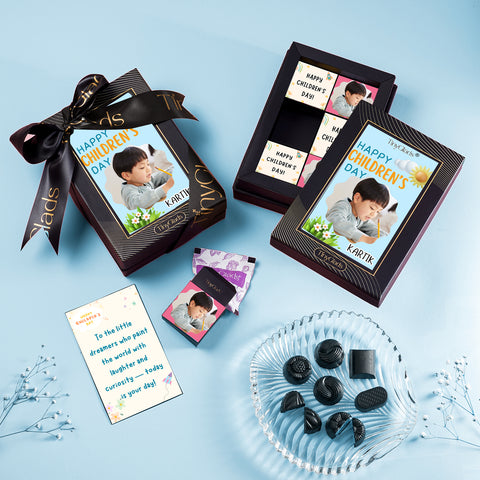 TinyGlads Personalized Children's Day Chocolate Gift Box | 6 Assorted Gourmet Truffles