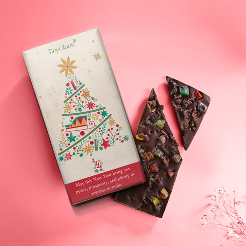 TinyGlads Christmas & New Year Chocolate Bar Gift Box | 2 Gourmet Chocolate Bars
