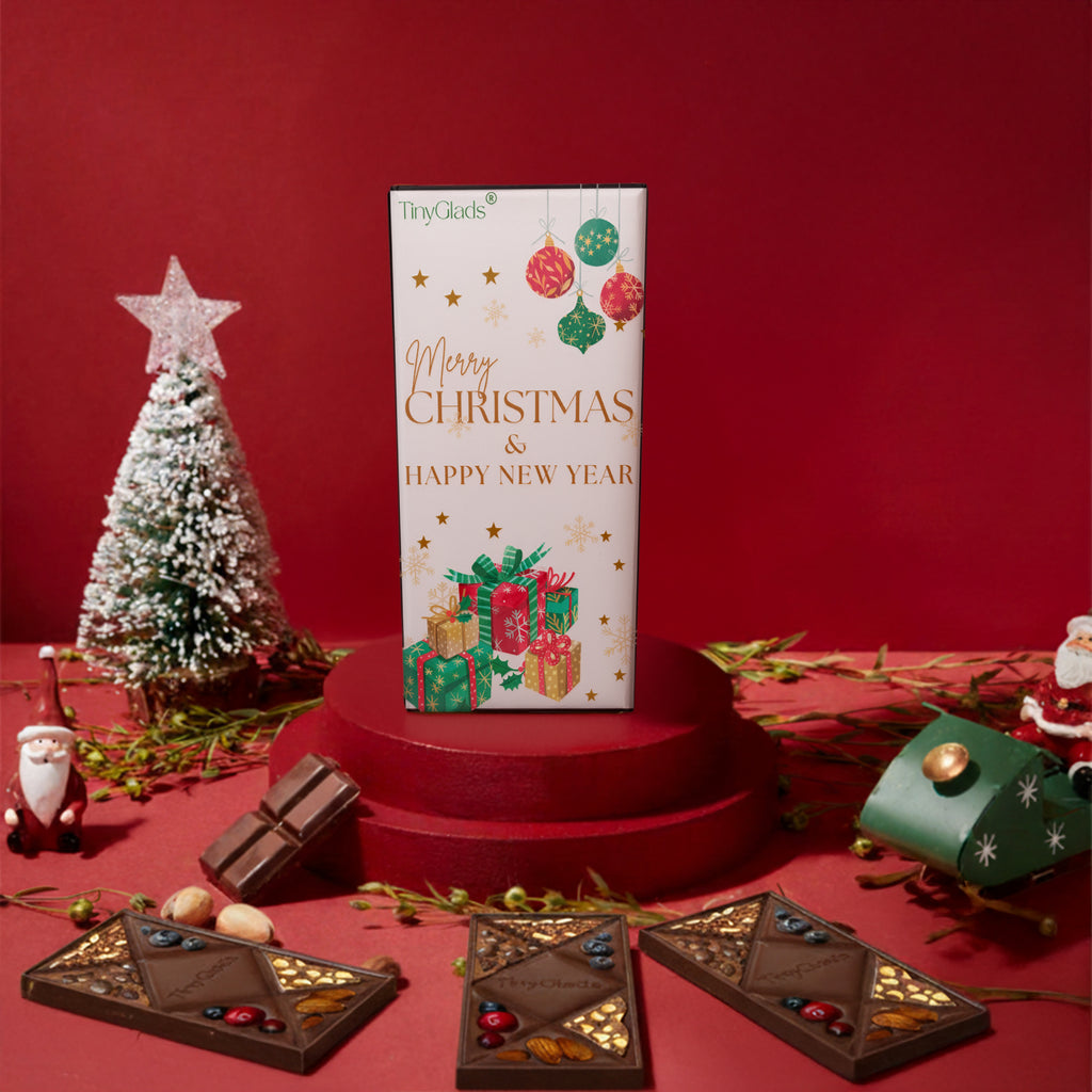 TinyGlads Winter Celebration Chocolate Bar | Holiday Edition | 80g