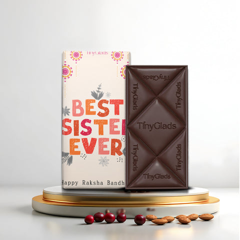 TinyGlads Best Sister Ever Chocolate Bar | Raksha Bandhan Special | 80g