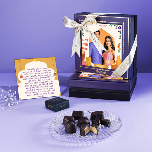 Personalized First Lohri Chocolate Gift Box | 9 Assorted Truffles