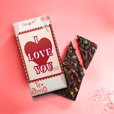 Personalised Valentine Chocolate Gift Box with 2 Chocolate Bars & 6 Truffles