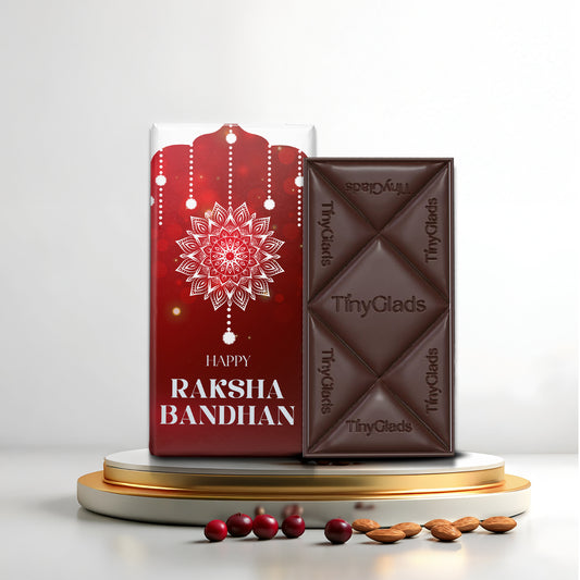 TinyGlads Rakhi Bliss Chocolate Bar | Almond & Cranberry | 80g