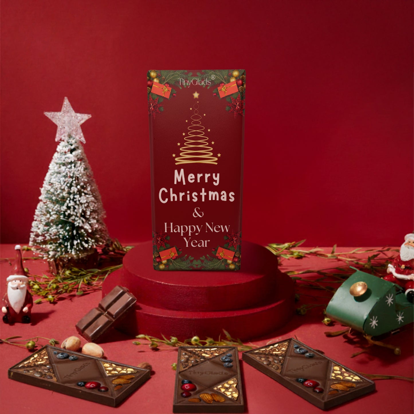 TinyGlads Festive Harmony Chocolate Bar | Christmas & New Year Edition | 80g