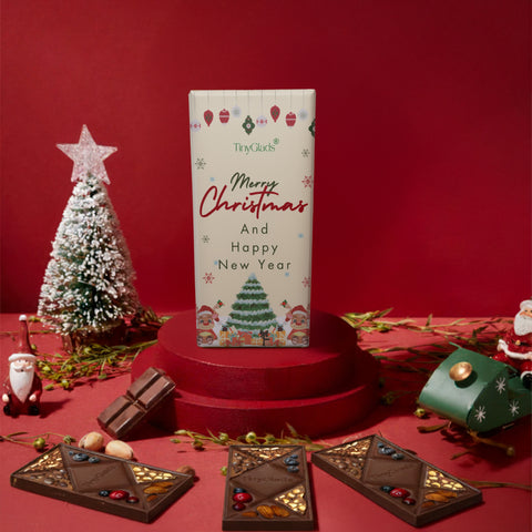 TinyGlads Holiday Cheer Chocolate Bar | Christmas & New Year Collection | 80g