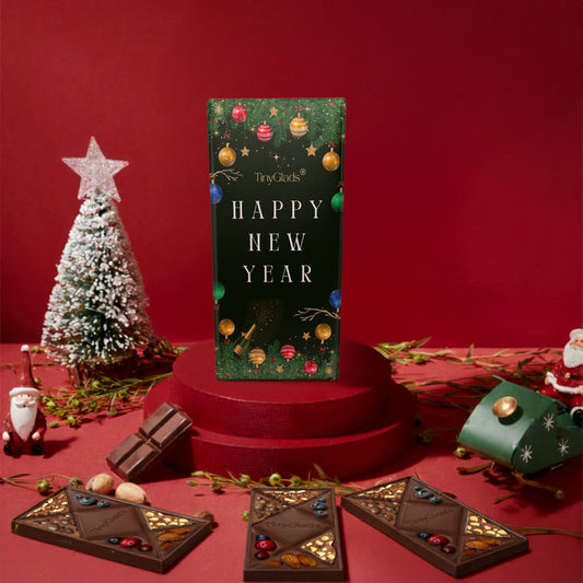 TinyGlads New Year Sparkle Chocolate Bar | Festive Collection | 80g