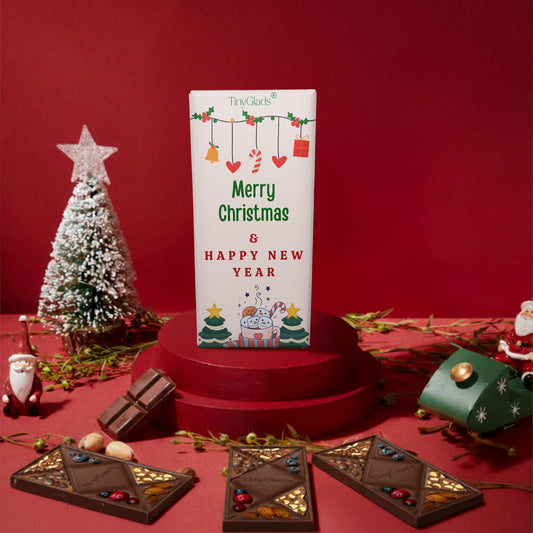 TinyGlads Festive Joy Chocolate Bar | Christmas & New Year Collection | 80g