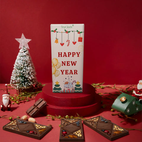 TinyGlads New Year Bliss Chocolate Bar | Festive Celebration Edition | 80g