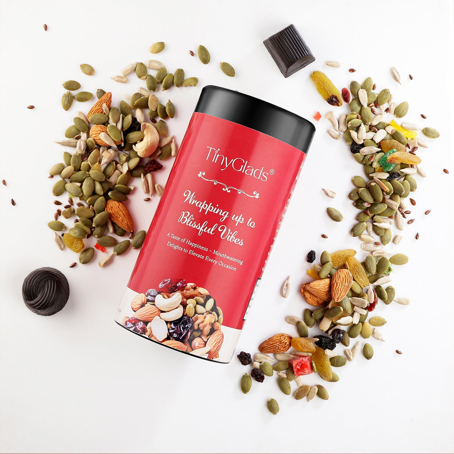 Valentine special chocolate box with 3 artisan chocolate jars in premium packaging