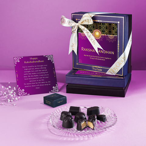 TinyGlads Royal Rakhi Chocolate Gift Box | 9 Gourmet Truffles