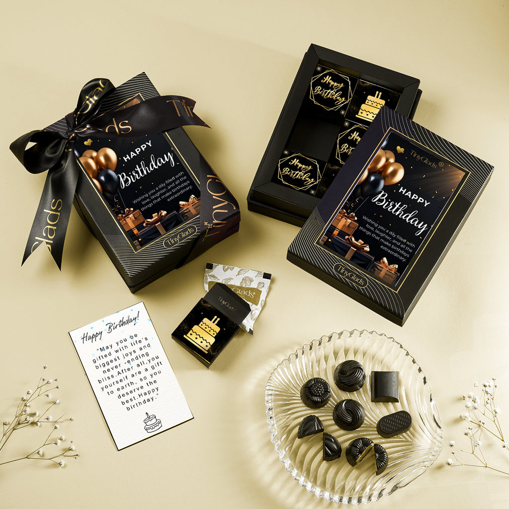 TinyGlads Birthday Chocolate Gift Box | 6 Assorted Centre-Filled Truffles