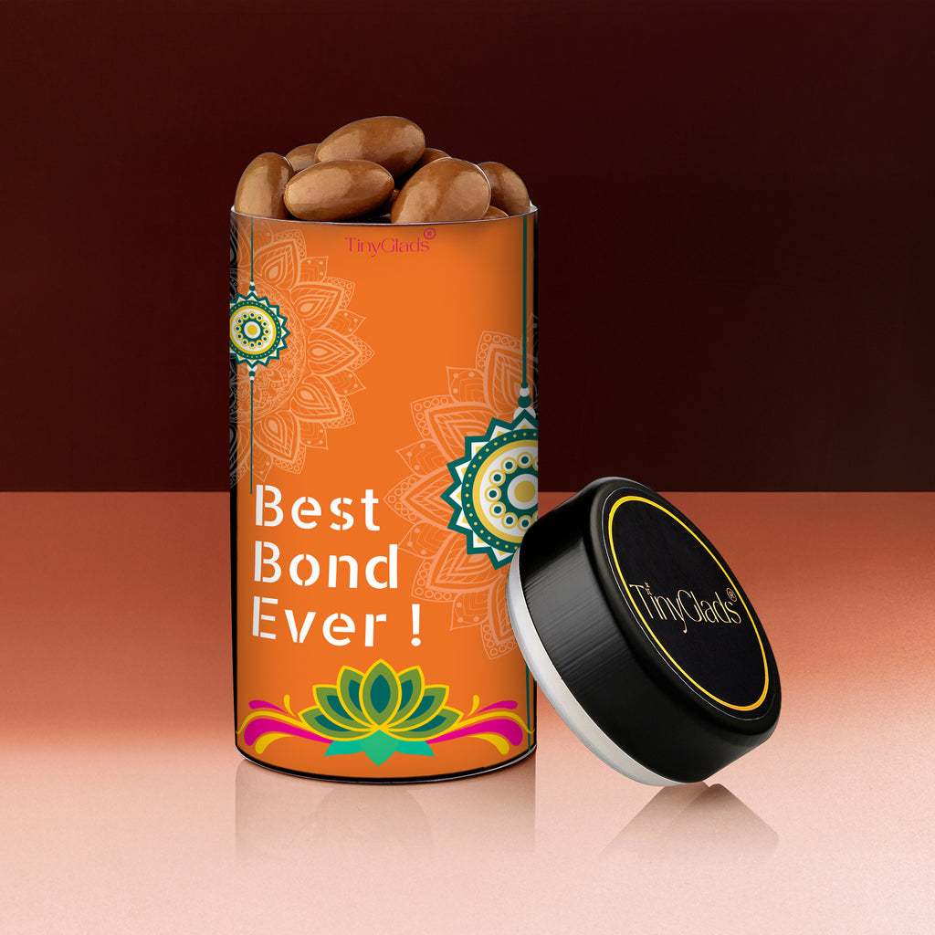 TinyGlads Bhai Dooj Chocolate Gift Hamper for Brother & Sister | Chocolate Bar, Chocolate Jar & 6 Assorted Truffles