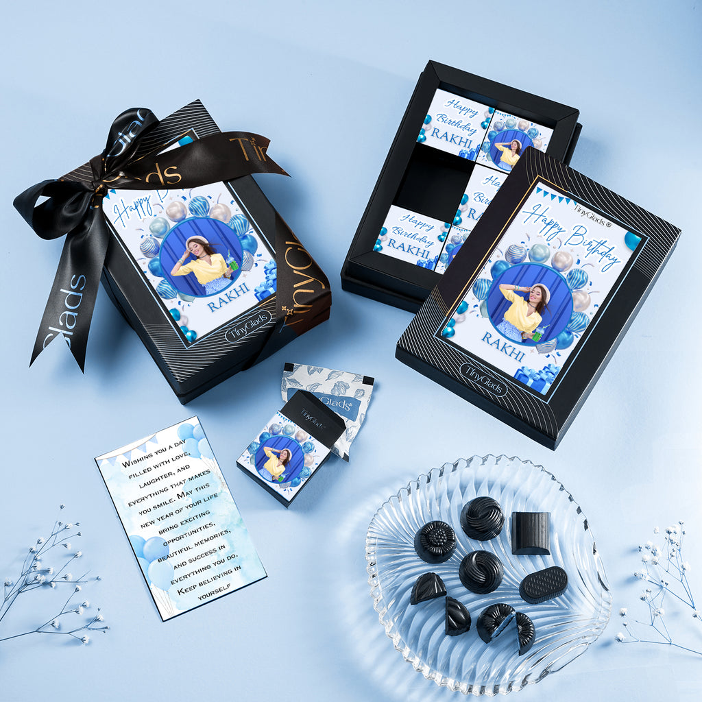 Birthday Chocolate Box Personalized | 6 Gourmet Truffles Gift