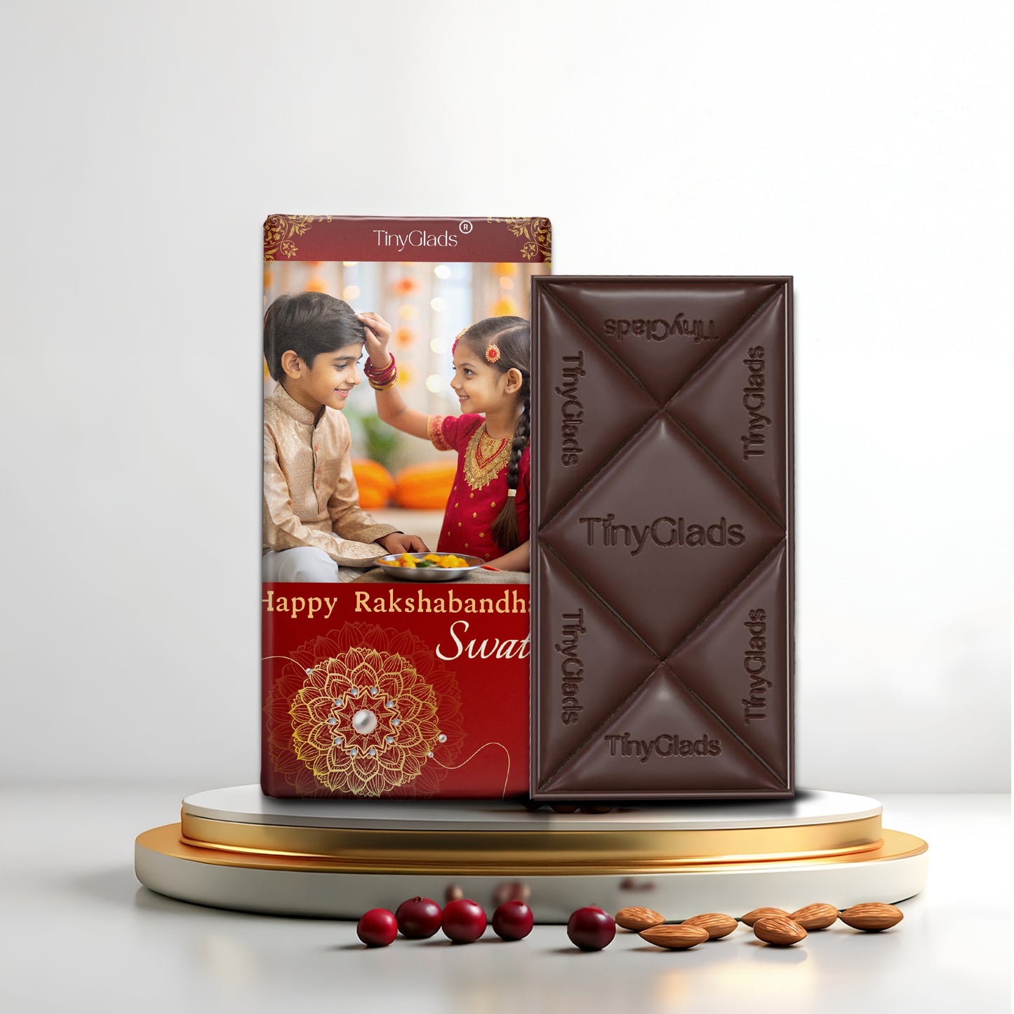TinyGlads Rakhi Joy Chocolate Bar | Premium Festive Gift | 80g