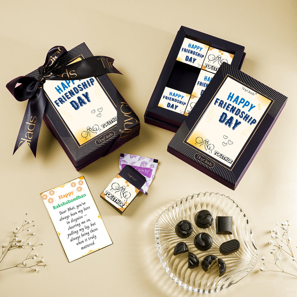 Happy Friendship Day Chocolate Gift Box | 6 Assorted Handcrafted Chocolates