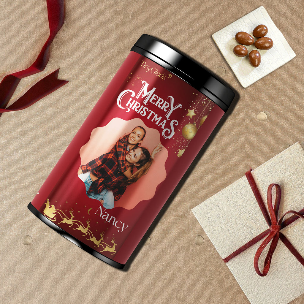 TinyGlads Merry Memories Chocolate Jar | Personalized Holiday Gift | 250g