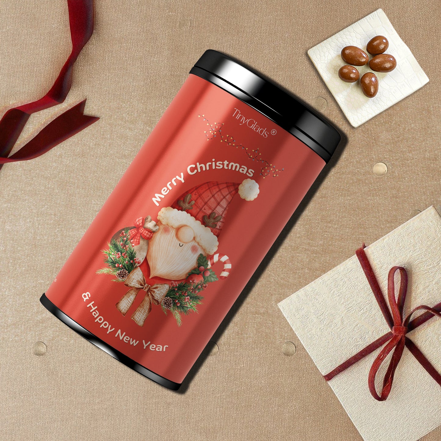 TinyGlads Christmas Gnome Chocolate Jar | Holiday Gift Collection | 250g