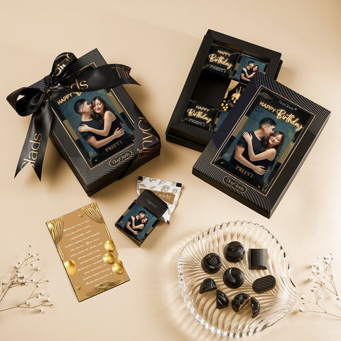 Custom Photo Chocolate Box | 6 Pcs Assorted Truffles | Birthday Gift