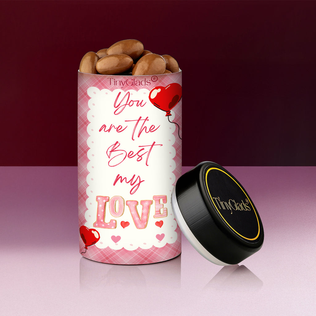 Luxury Valentine chocolate gift set with artisan truffles and premium chocolate jar