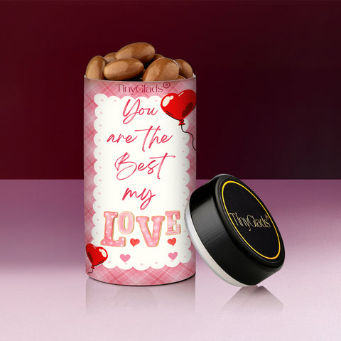 Luxury Valentine chocolate gift set with artisan truffles and premium chocolate jar