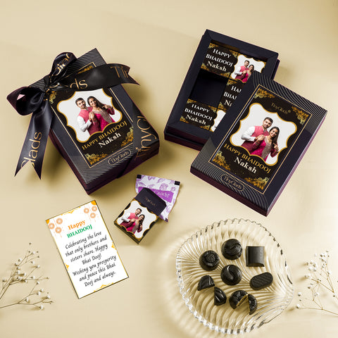 TinyGlads Bhaidooj Gift Box | 6 Assorted Chocolate Truffles & 1 Message Card