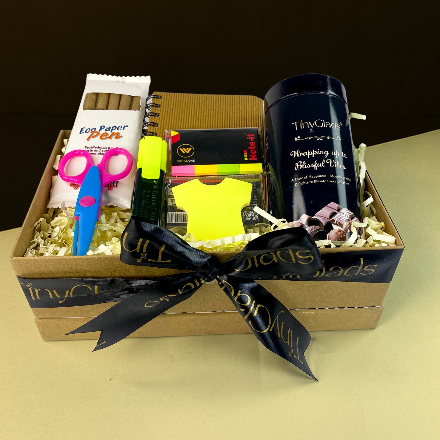 TinyGlads Children's Day Activity & Chocolate Hamper | Stationery Kit, Gourmet Chocolate Jar & Message Card