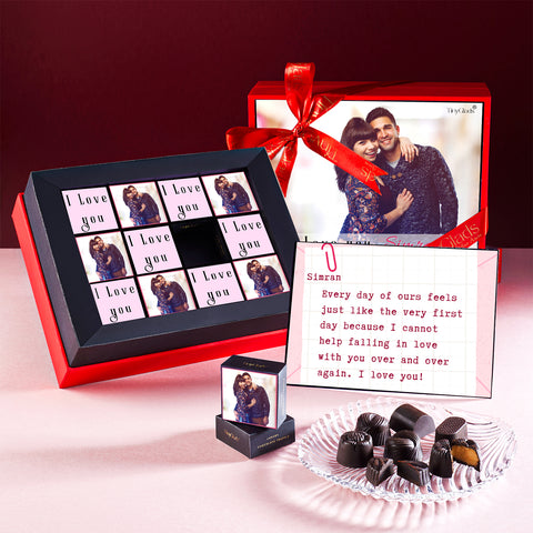 I Miss You Personalised Photoframe Chocolate Box with Special Message