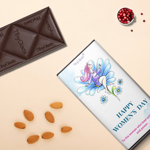 TinyGlads Happy Women's Day Chocolate Bar | 80g Premium